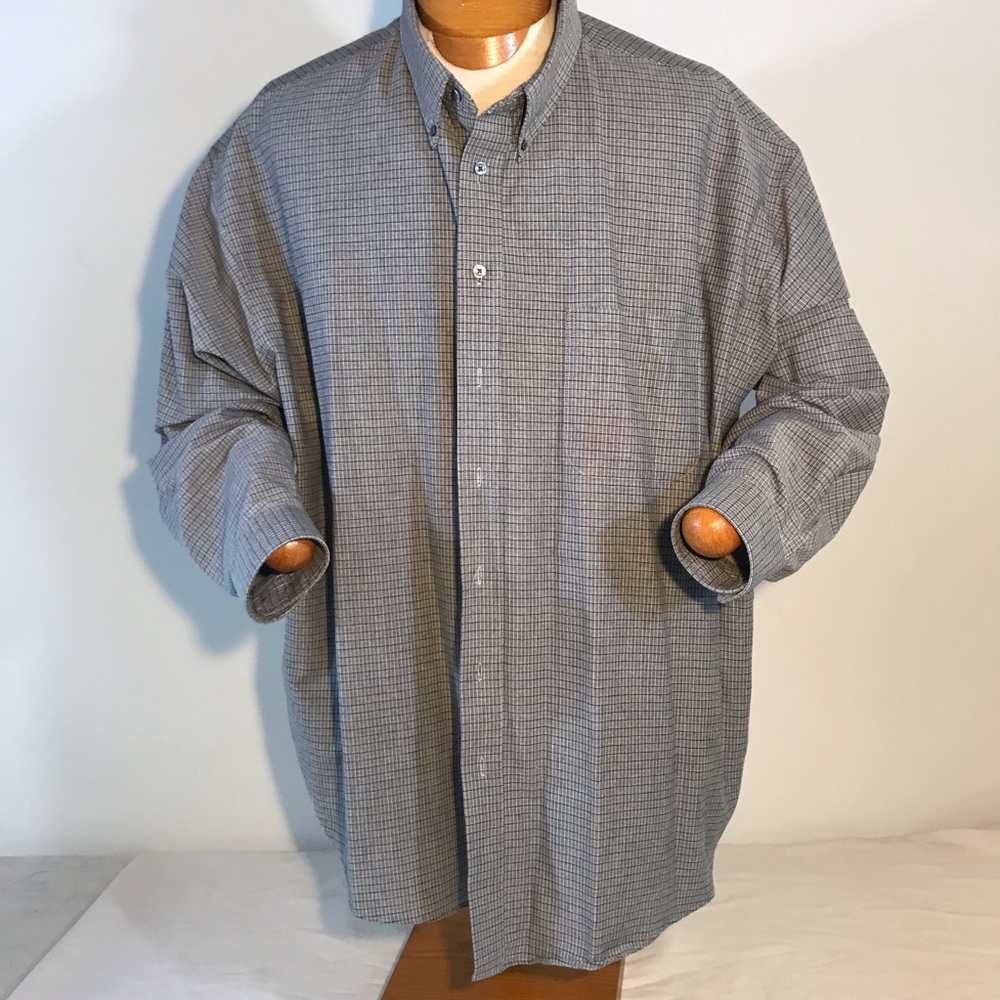 Sz 4XL Studio Bill Blass Gray Dress Shirt